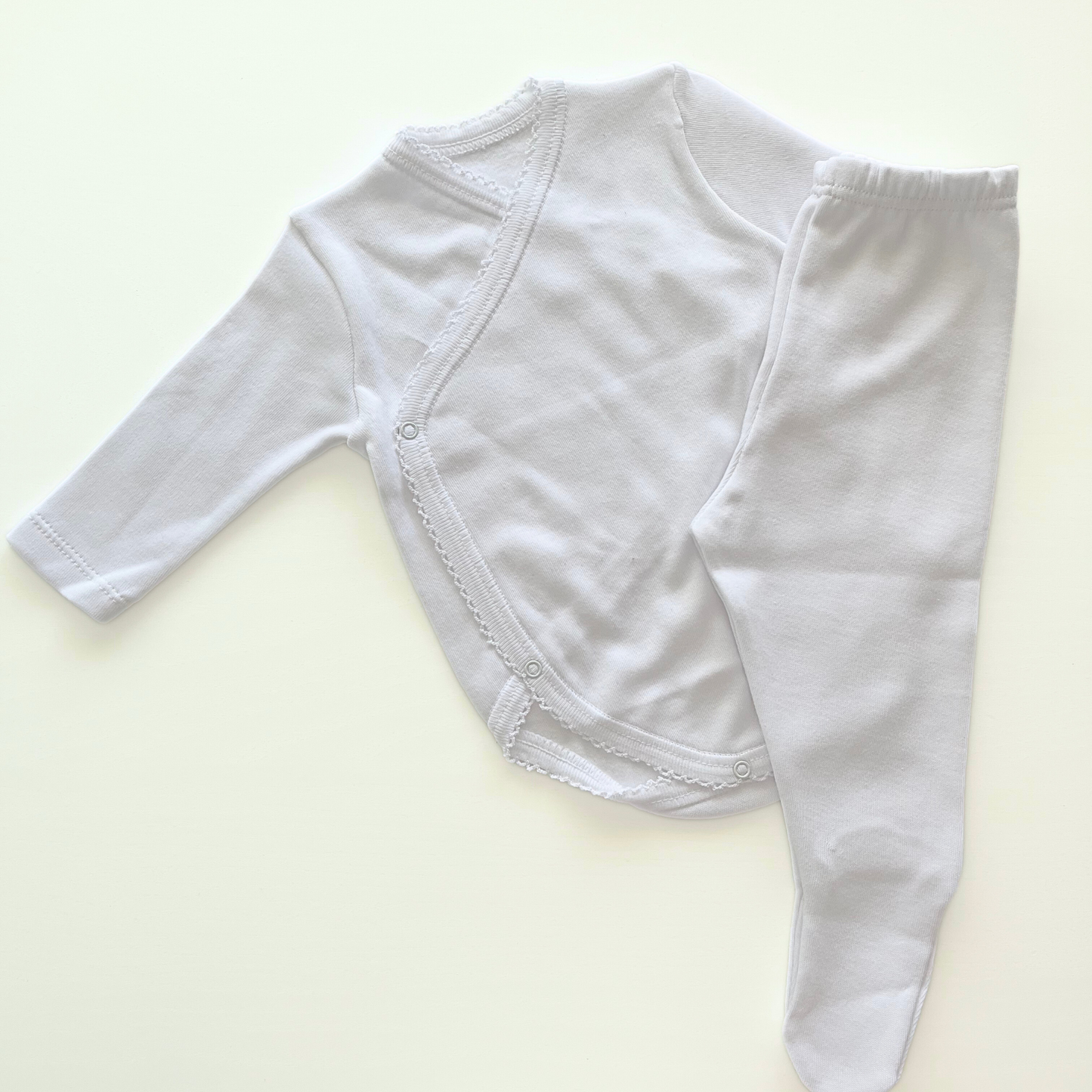 Conjunto de algodón de body cruzado y polaina