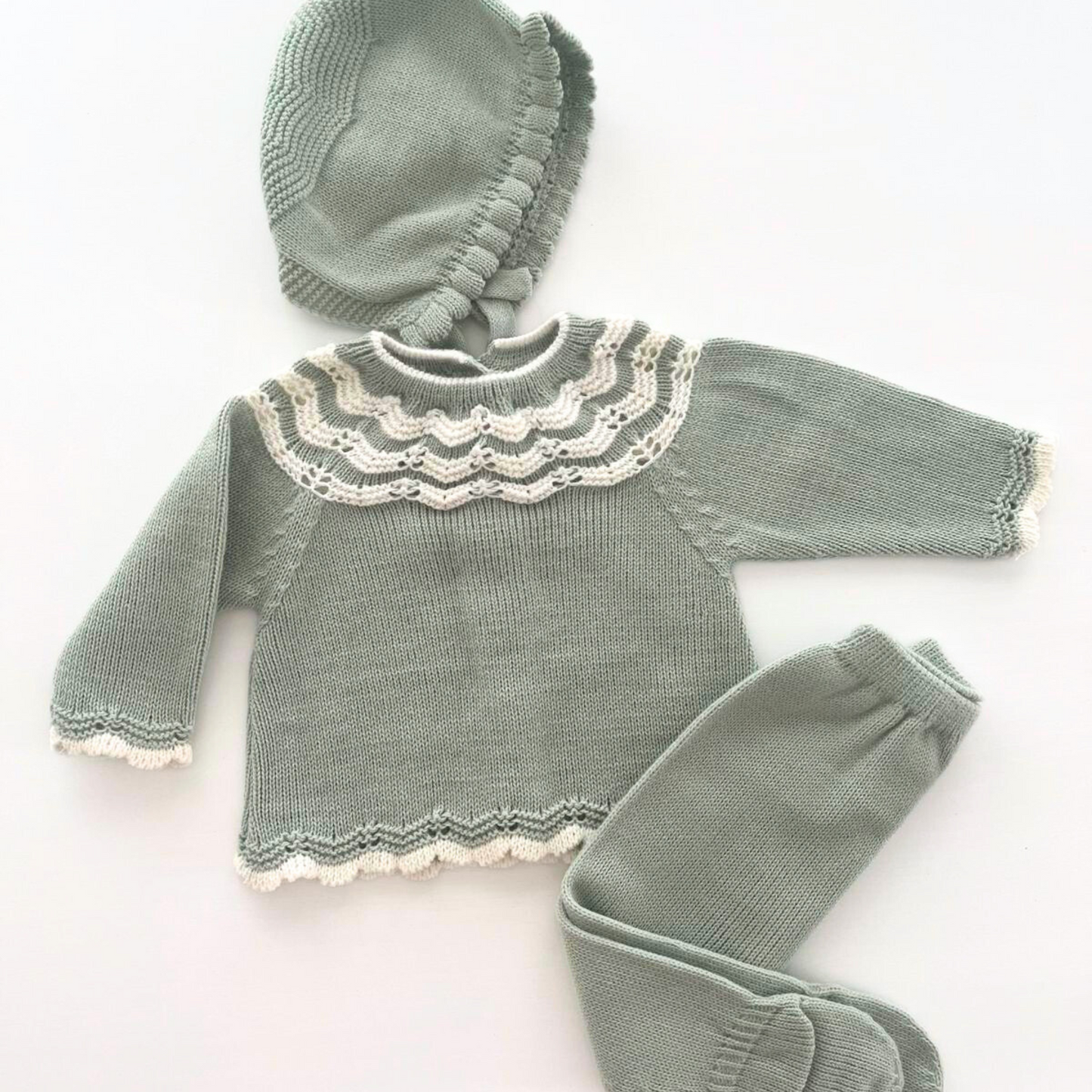 Conjunto de primera puesta verde