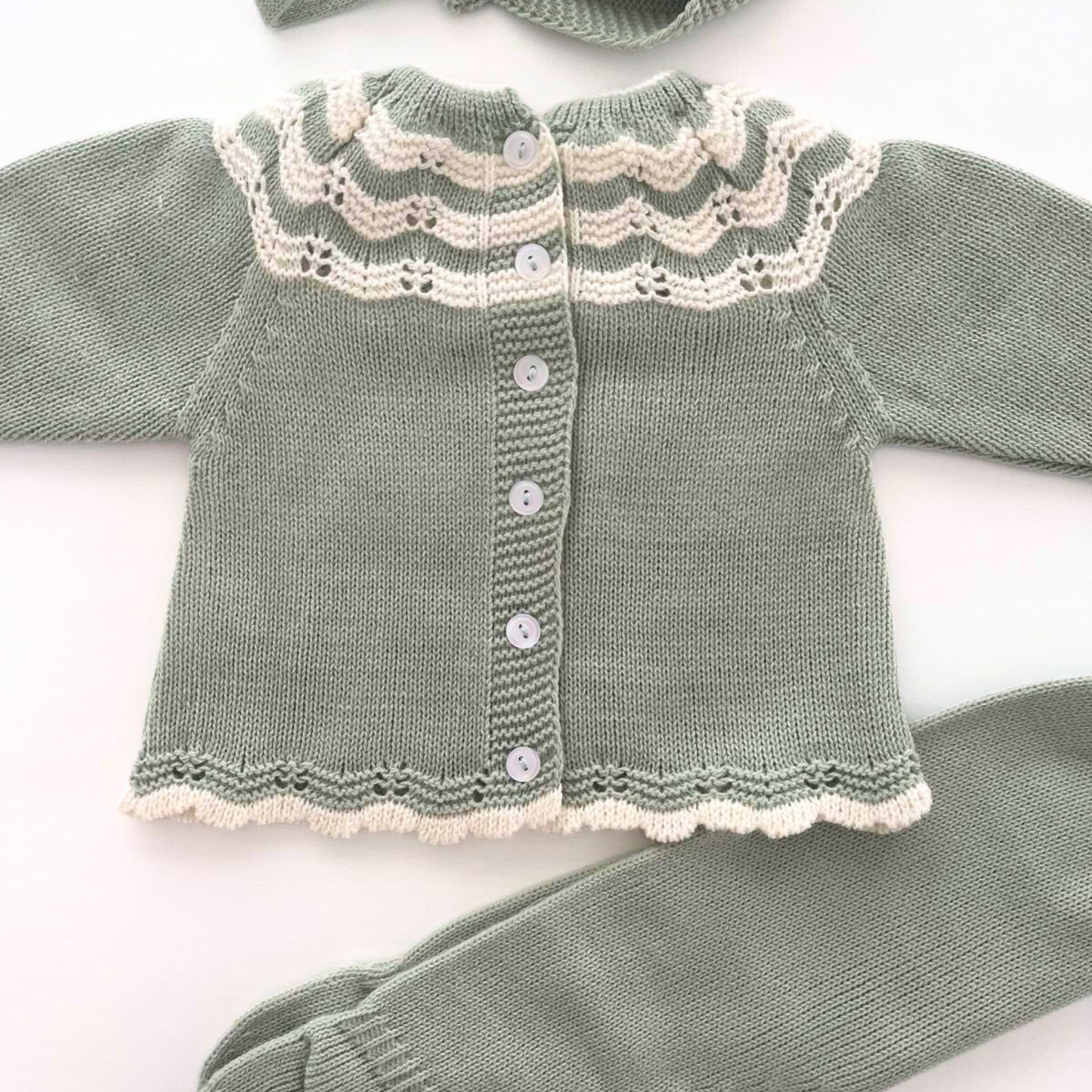 Conjunto de primera puesta verde