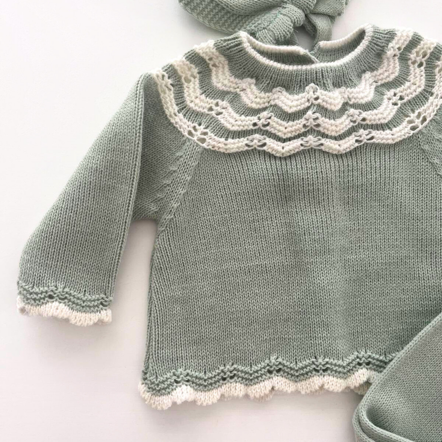 Conjunto de primera puesta verde