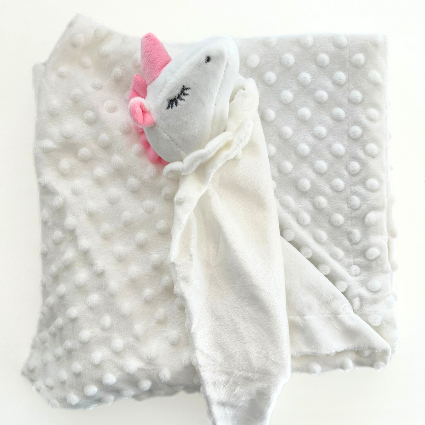 Manta blanca de topitos