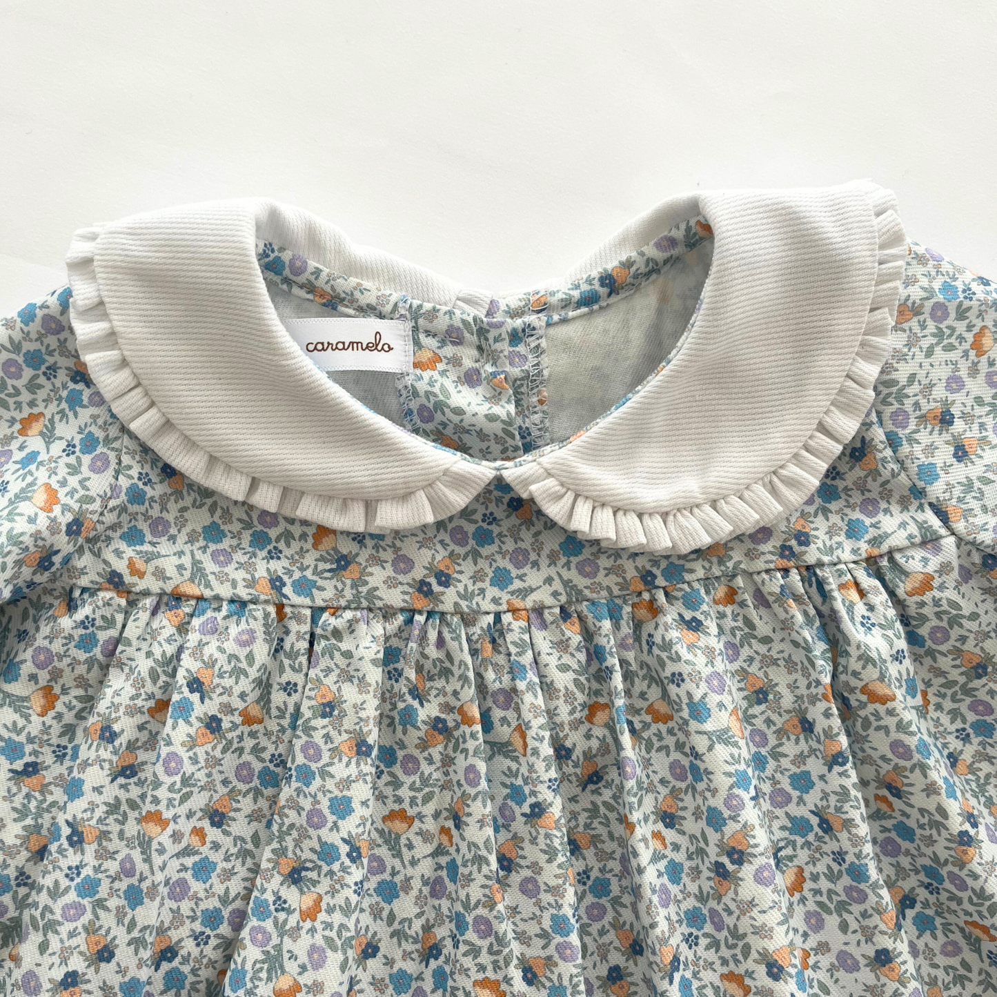 Vestido Flores manga larga y braguita a juego